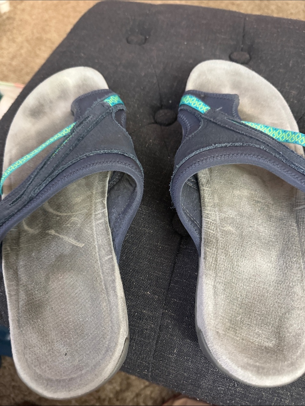 Merrell Navy and Teal Women's Comfort Thong Sandals